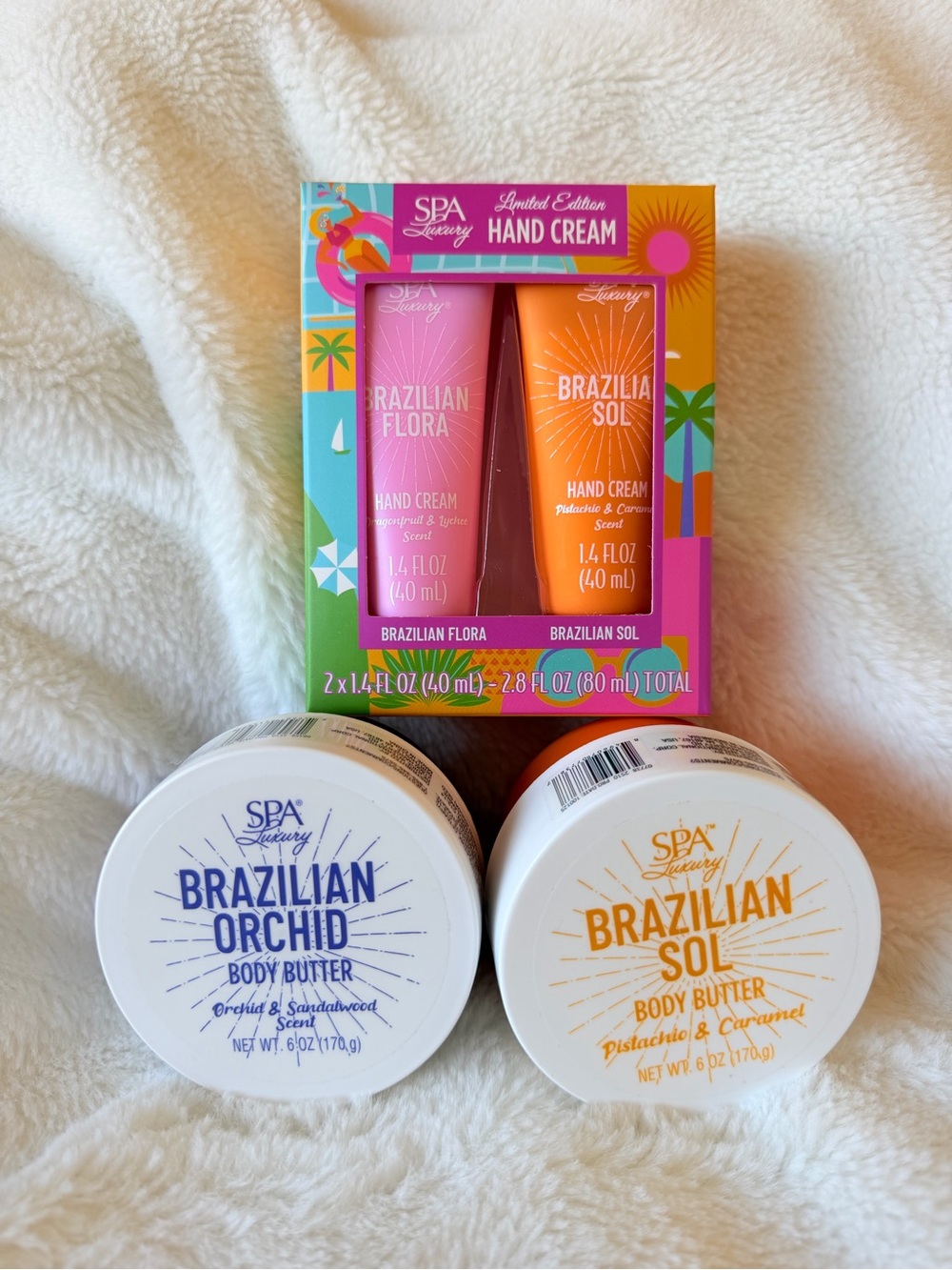 Spa Luxury Brazilian Body Butter & Hand Cream 3 Piece Set - Sol De Janeiro Dupe